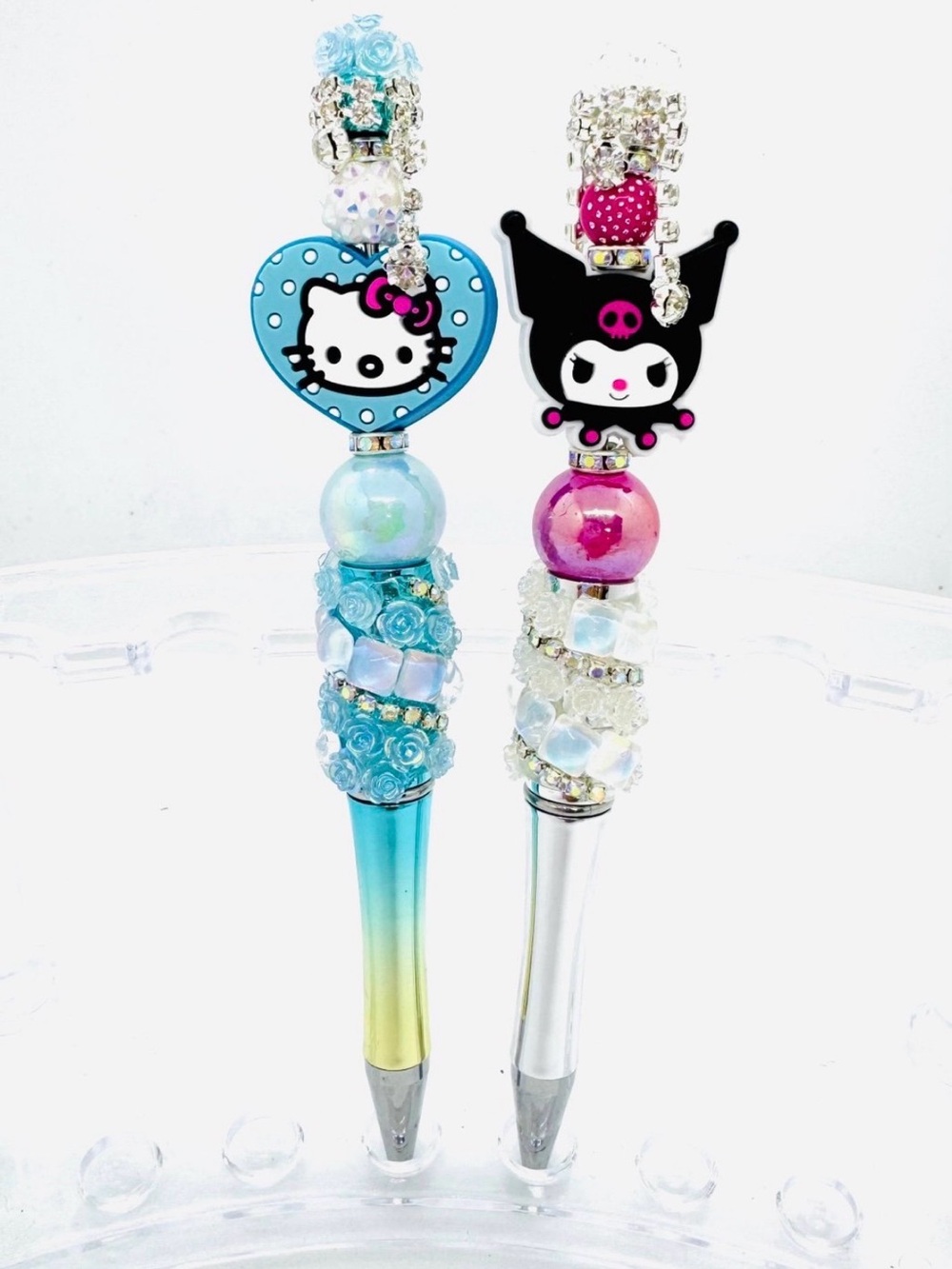 Hello Kitty Blue Beaded Decorative Pen - Cute Collectible NWOT